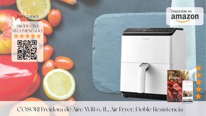 COSORI Freidora de Aire Wifi 6,4 L, Air Fryer con Doble Resistencia